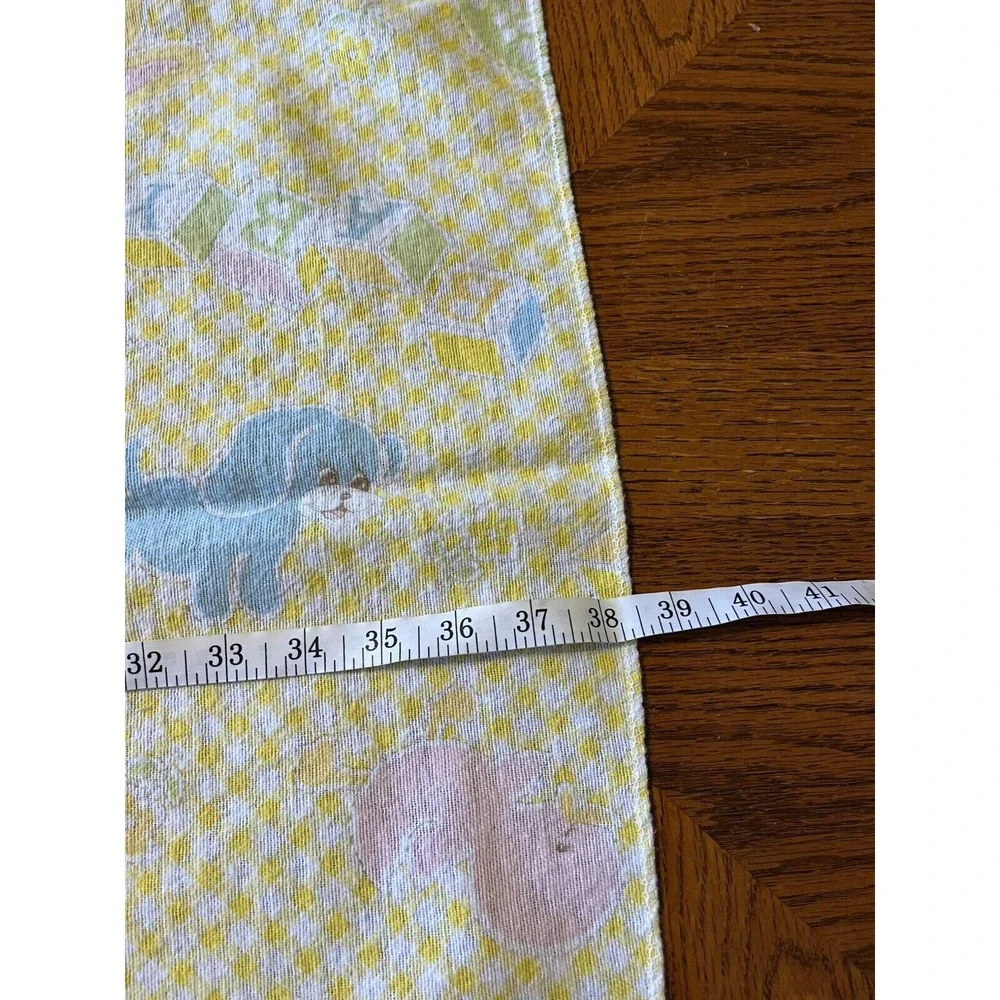 Vintage Baby Blanket Yellow Sweet Nursery Animals‎ Giraffe Duck Bear 31